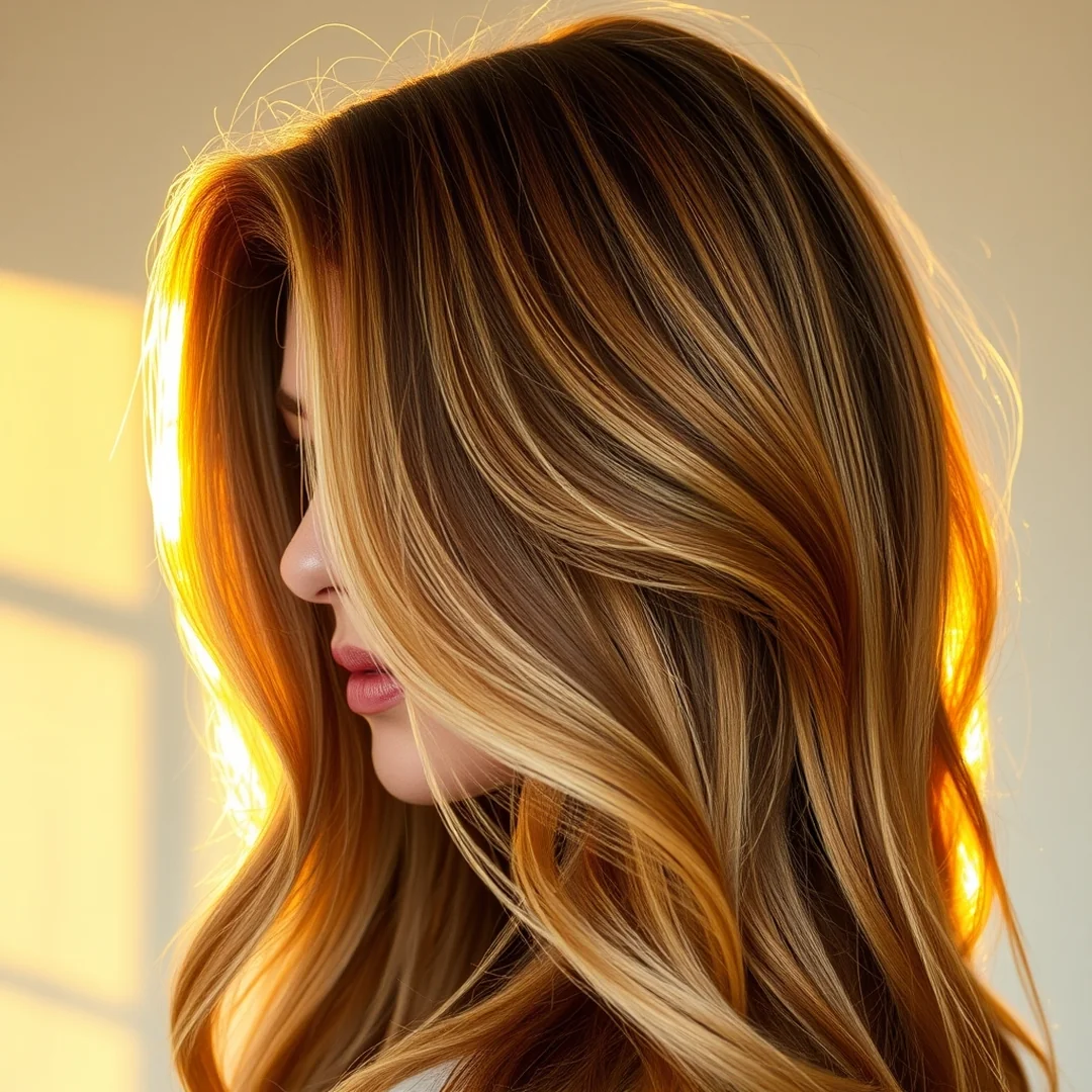 Sunlit Amber Halo - 16 Halo Hair Color Ideas Trending for Summer 2026