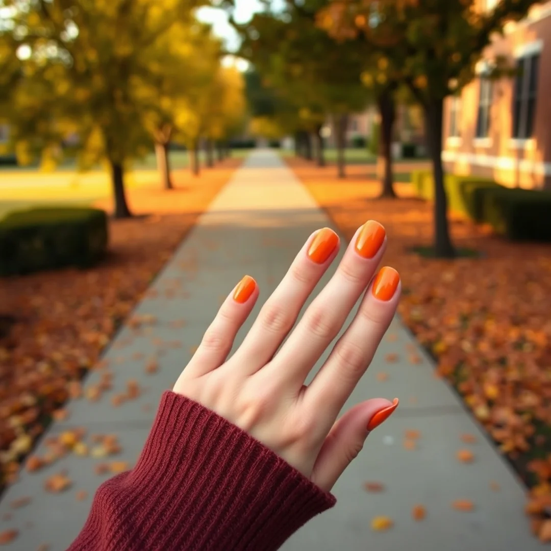 Glowing Amber Hues - 17 Back to School Nail Colors 2026 Everyone Will Love