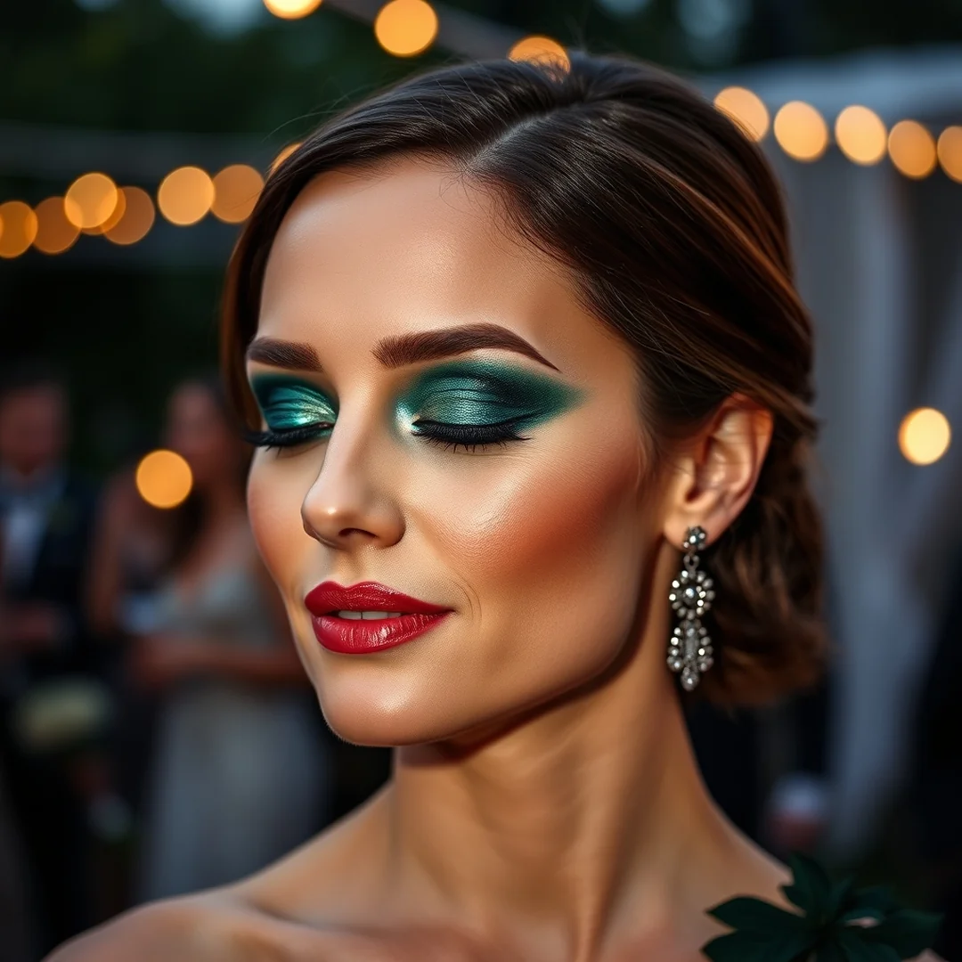 Bold Emerald Glimmer - 17 Metallic Eyeshadow Looks to Try This Summer