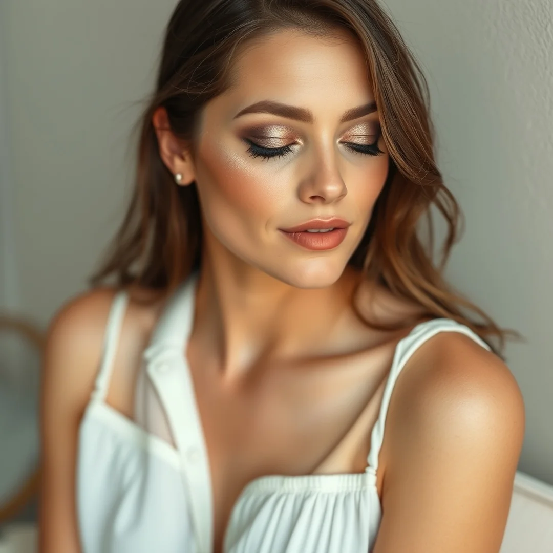 Soft Mauve Shine - 17 Metallic Eyeshadow Looks to Try This Summer