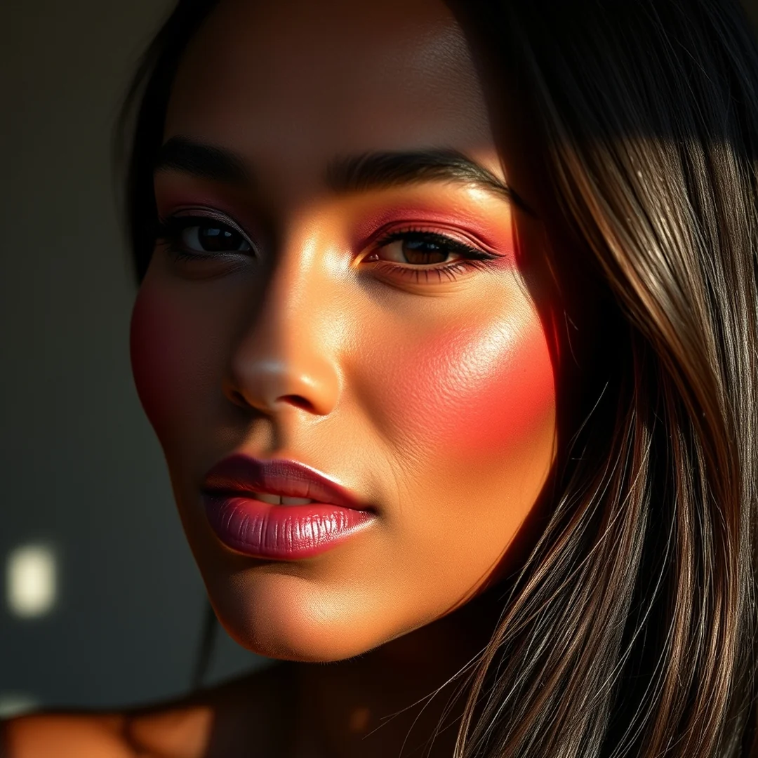 Deep Brick Red Glow - 17 Red Blush Makeup Looks for a Bold Summer Glow