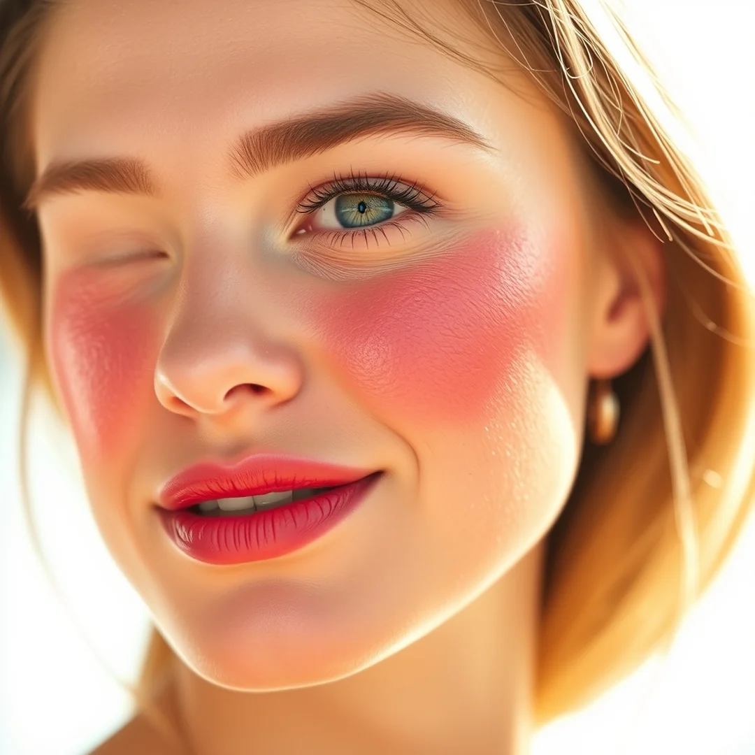 Dewy Red Blush Routine - 17 Red Blush Makeup Looks for a Bold Summer Glow