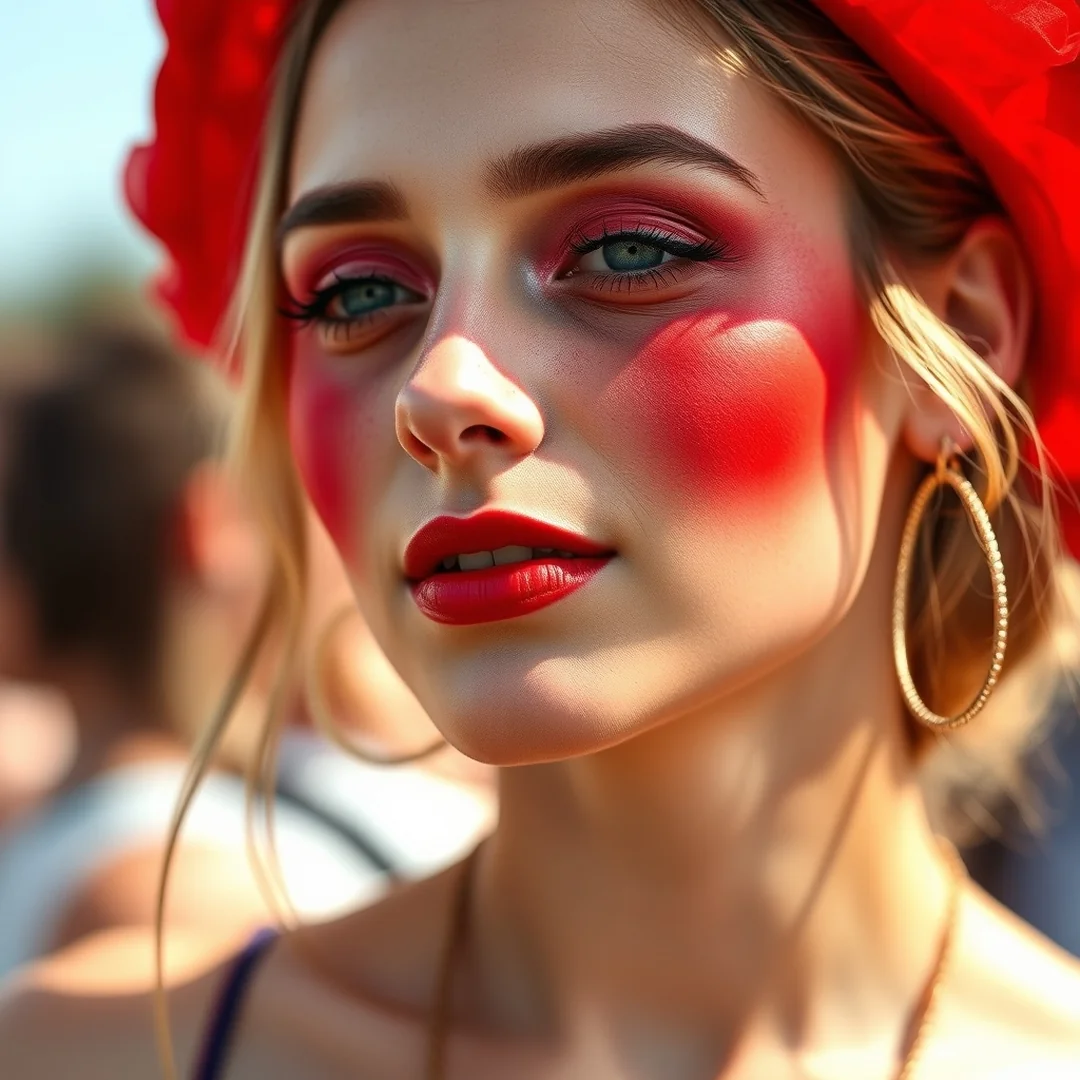 Festival Red Makeup Style - 17 Red Blush Makeup Looks for a Bold Summer Glow