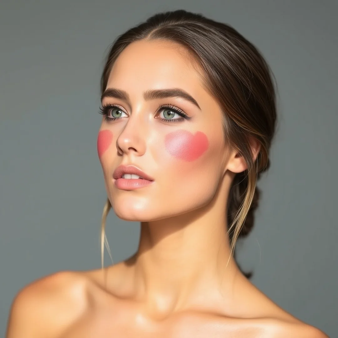 Round Face Placement - 18 Faux Flush Makeup Looks for a Naturally Rosy Look