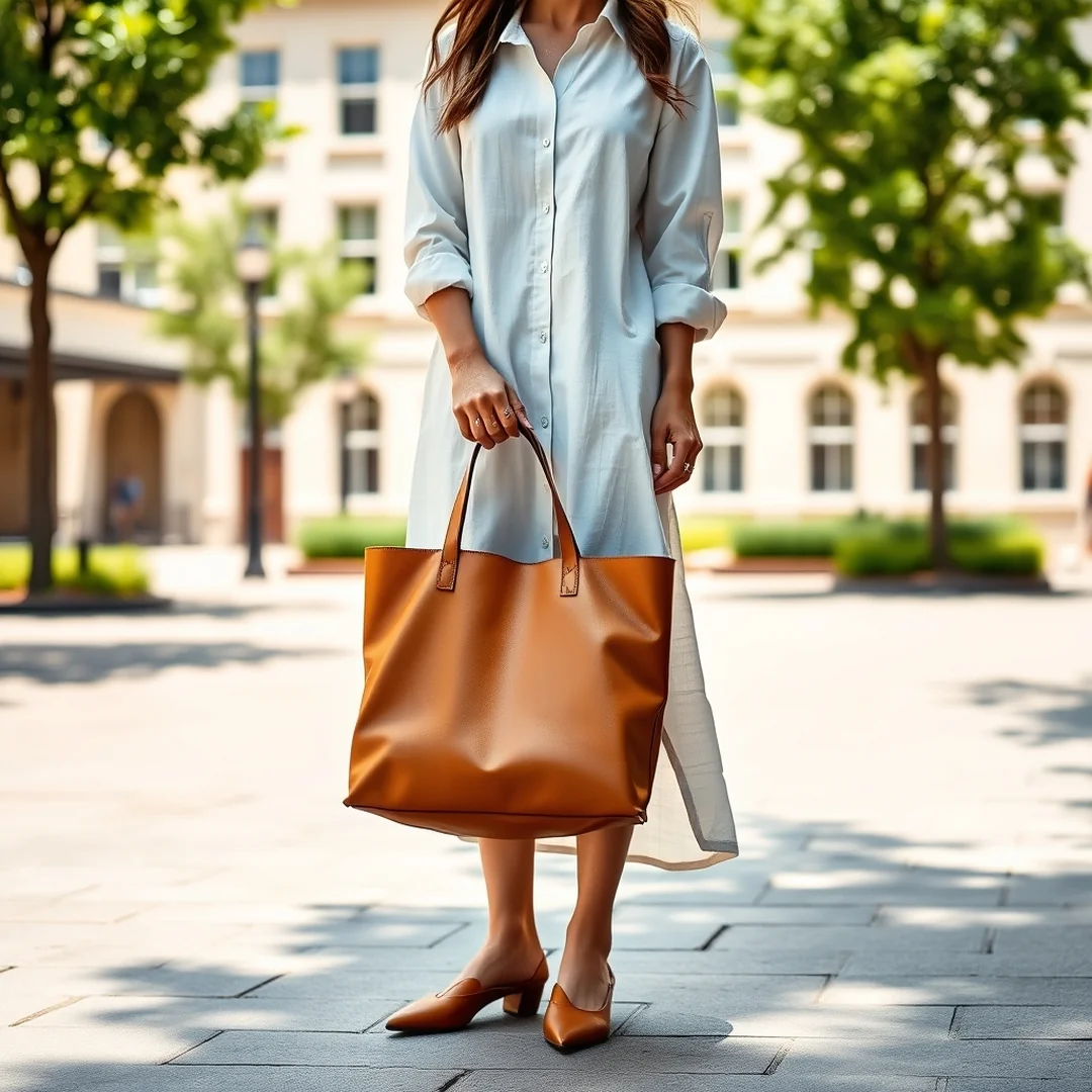 Smart Casual Tote Bag Outfit - 18 Kitten Heel Sandal Outfits for Elegant Summer Days