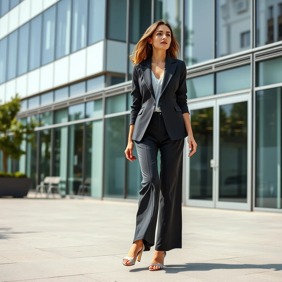 Summer Office Blazer Outfit - 18 Kitten Heel Sandal Outfits for Elegant Summer Days