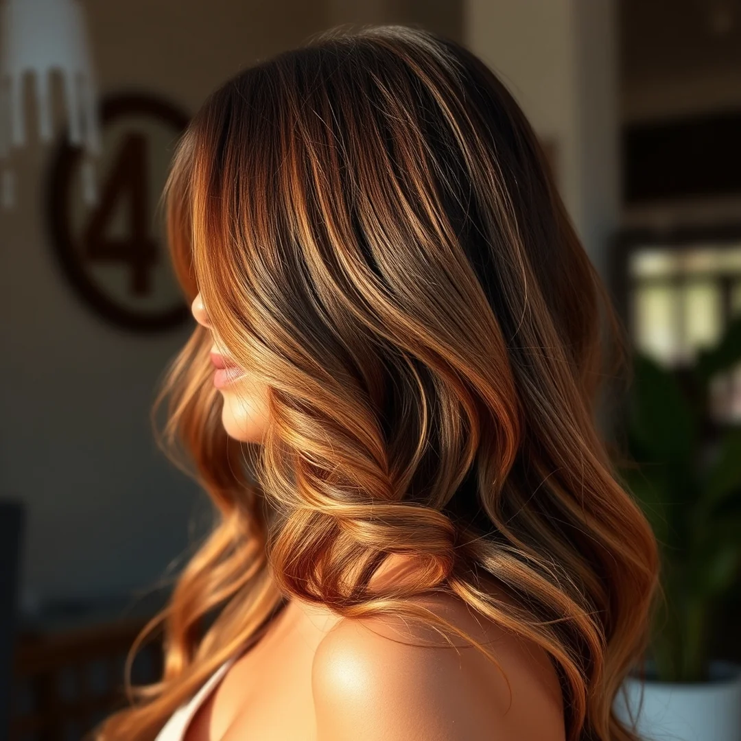 Warm Caramel Accents - 18 Summer Hair Highlight Ideas for a Sun-Kissed Look