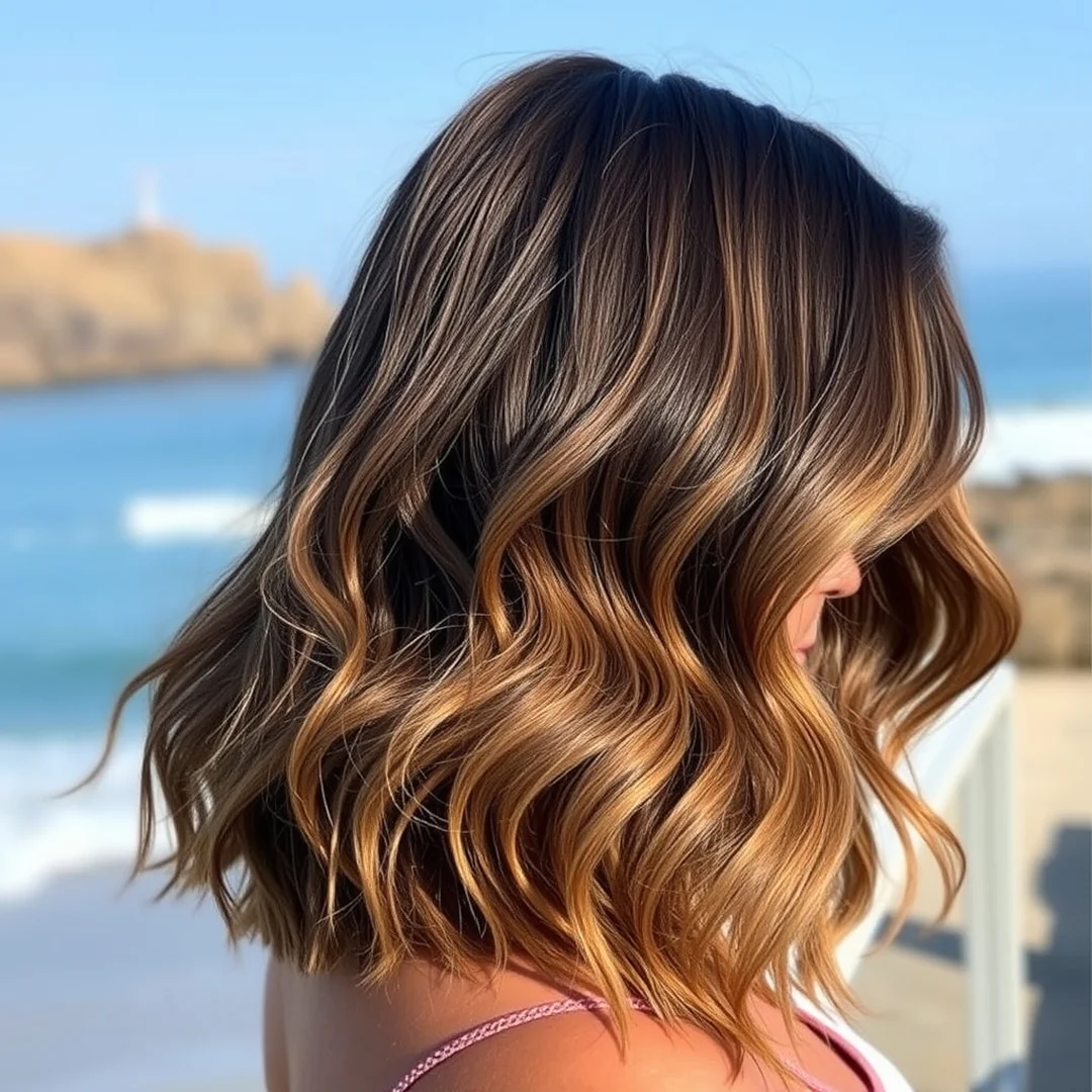 Sun-Drenched Brunette Waves - 18 Trendy Summer Brunette Hair Ideas 2026