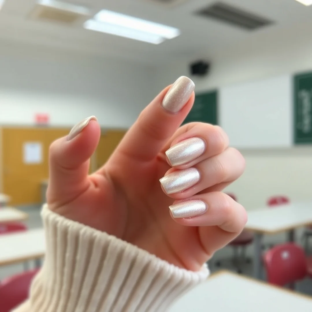 Chrome Powder Details - 19 Back to School Almond Nails 2026 for a Pretty Look