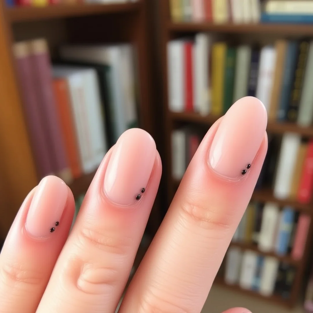 Minimalist Dot Accents - 19 Back to School Almond Nails 2026 for a Pretty Look