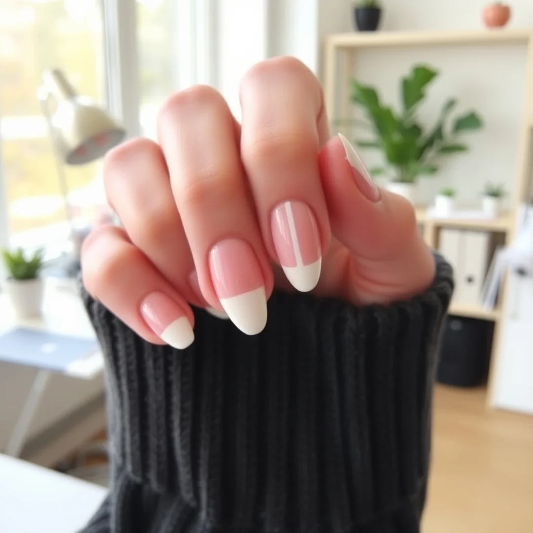 Negative Space Patterns - 19 Back to School Almond Nails 2026 for a Pretty Look