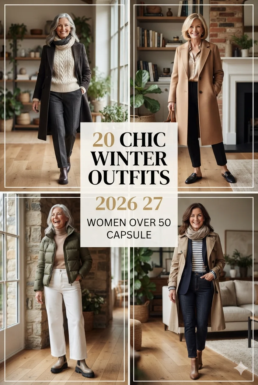 20 Chic Winter Outfits 2026 27 Women Over 50 Capsule