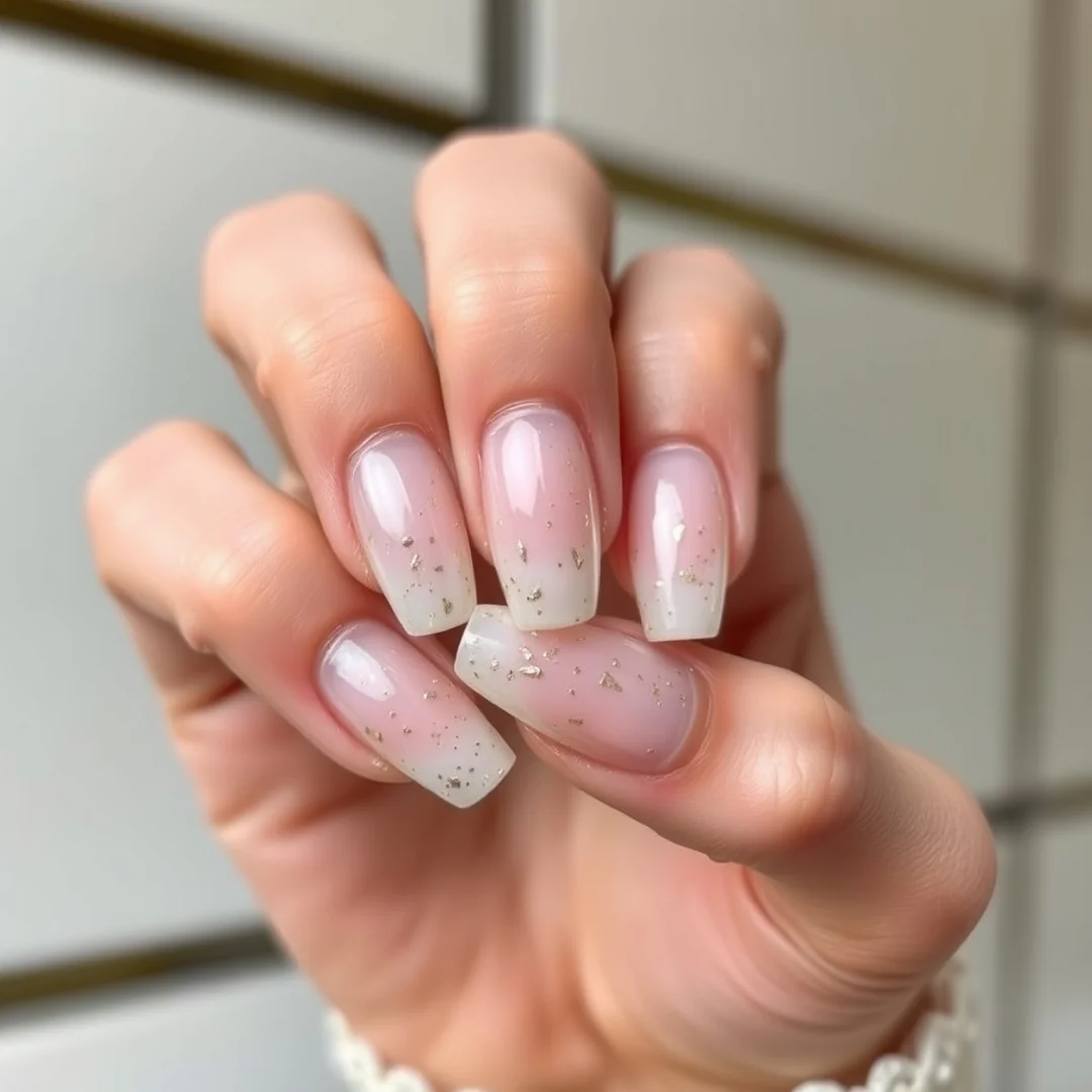 Minimalist Gold Foil - 20 Back to School Acrylic Nails 2026 That Stand Out