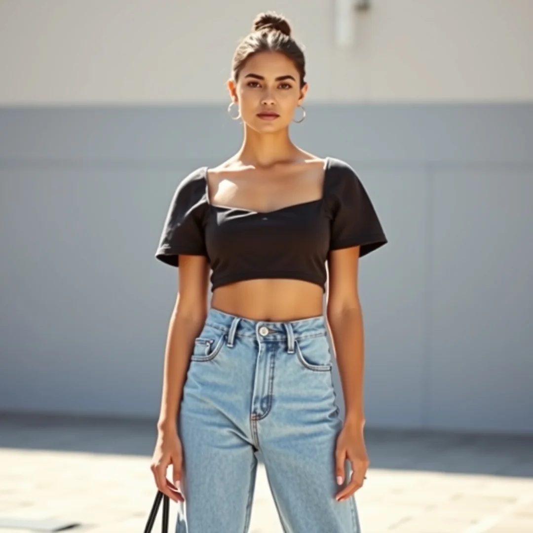 Crop Top and Wide Leg - 20 Low Rise Jeans Summer Outfits for Cool 2026 Style