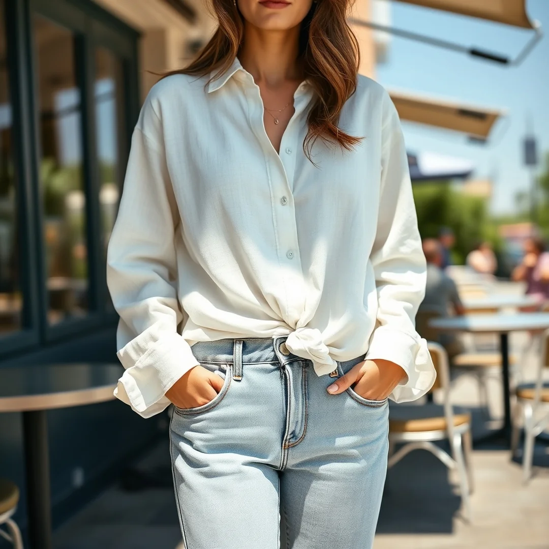 Linen Shirt Look - 20 Low Rise Jeans Summer Outfits for Cool 2026 Style