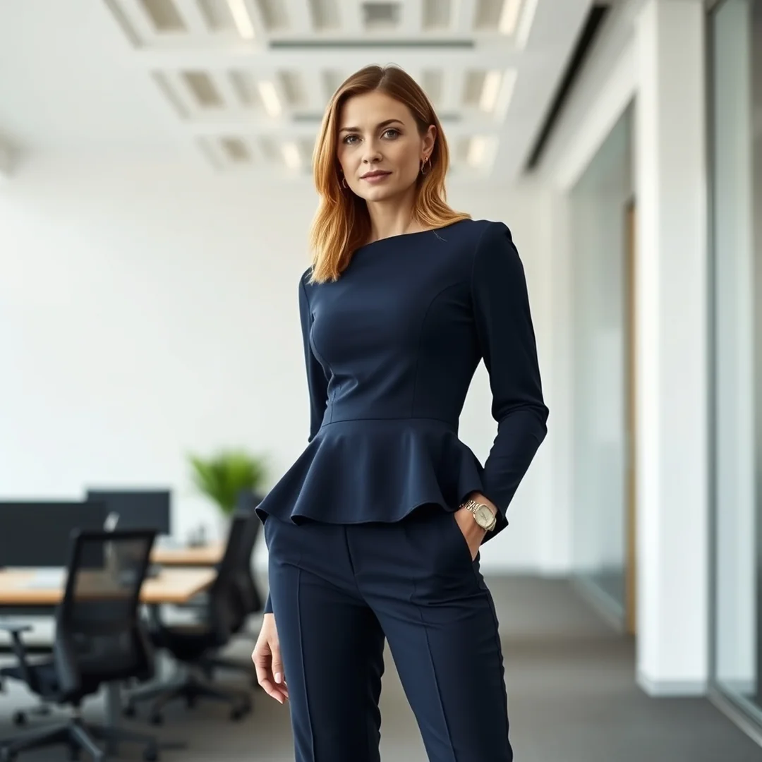 Classic Peplum Work Look - 20 Peplum Top Outfits 2026 for Modern Feminine Looks