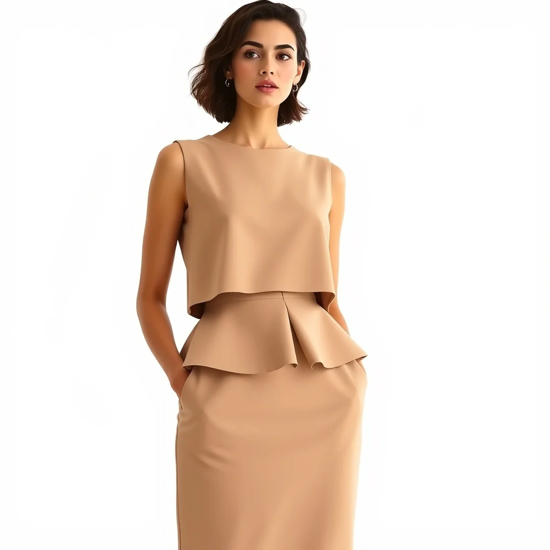 Minimalist Peplum And Skirt - 20 Peplum Top Outfits 2026 for Modern Feminine Looks