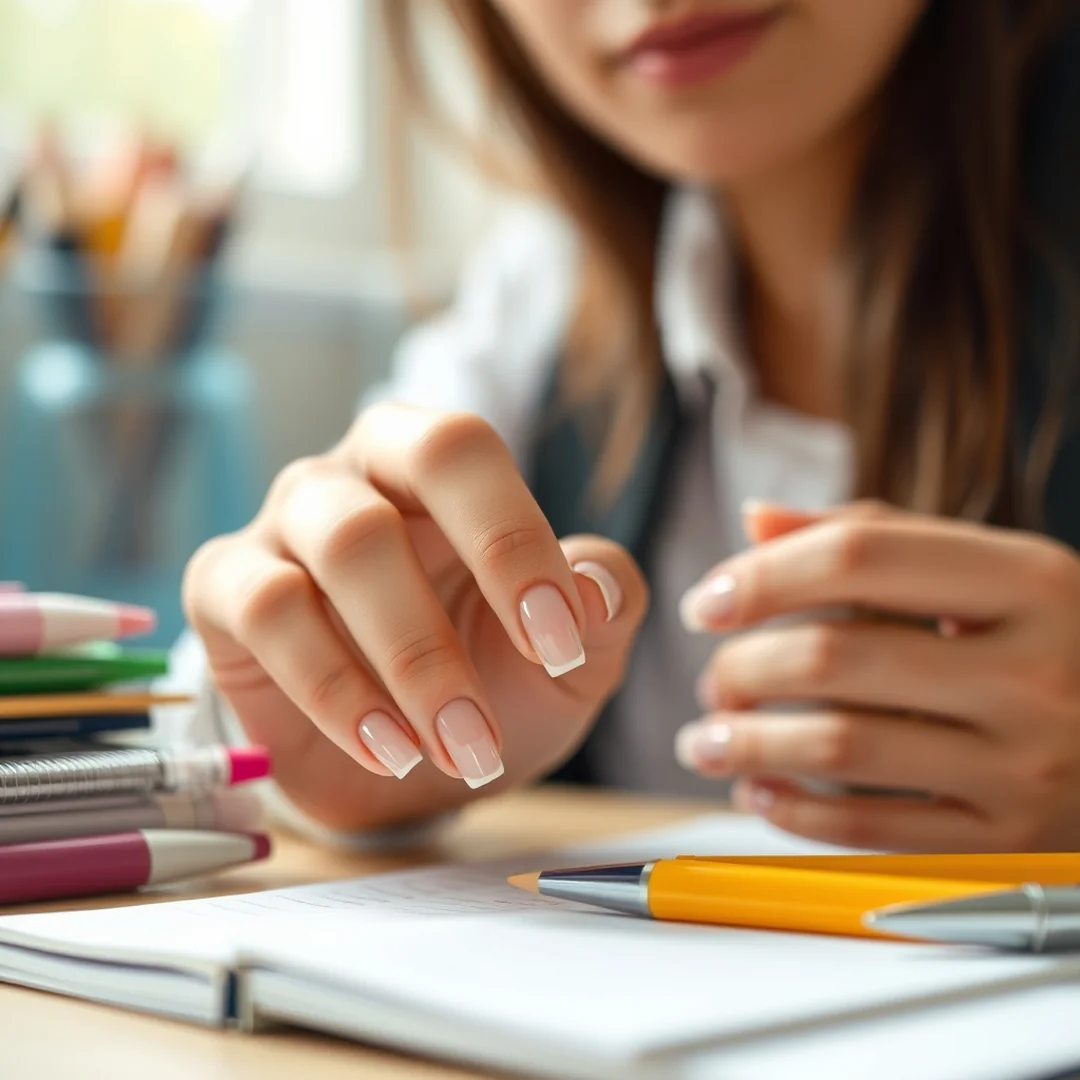 Glossy Minimalist School Nails - 20 School Nail Art Ideas 2026 That Are Cute & Creative