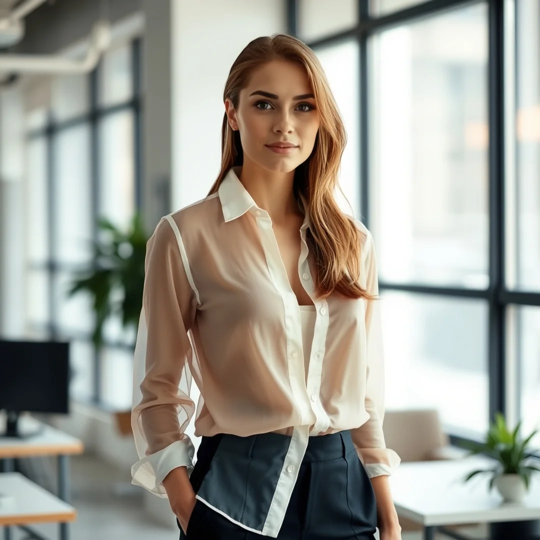 Structured Sheer Shirts - 20 Sheer Summer Outfits for Light and Stylish Dressing