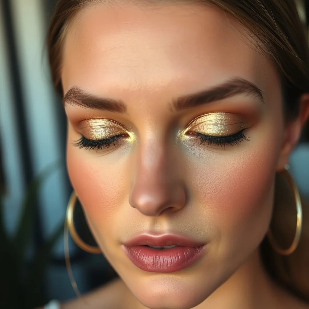Champagne Gold Lids - 20 Shimmery Eye Makeup Looks for Summer Nights