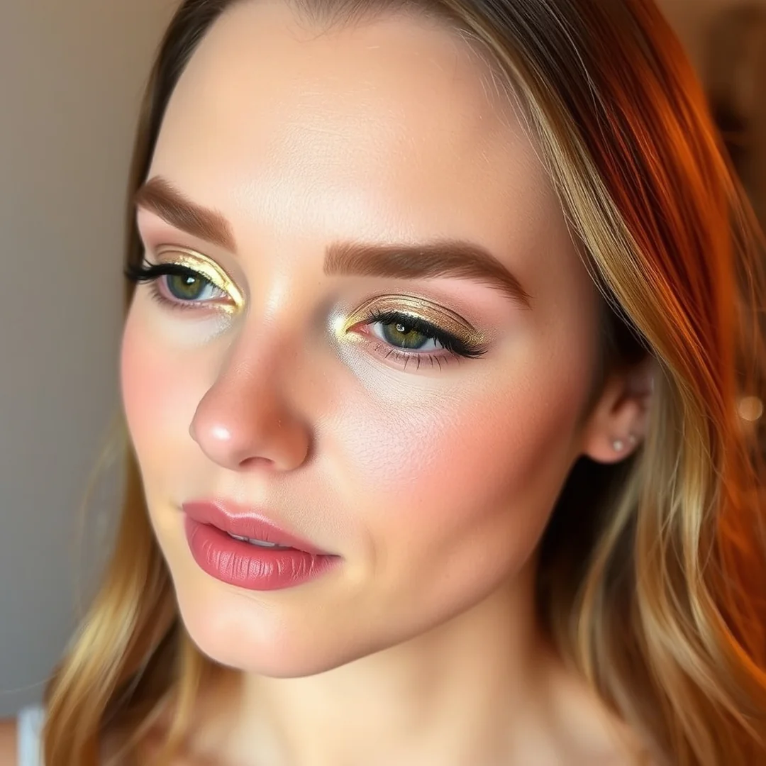 Champagne Inner Corner Highlight - 20 Shimmery Eye Makeup Looks for Summer Nights