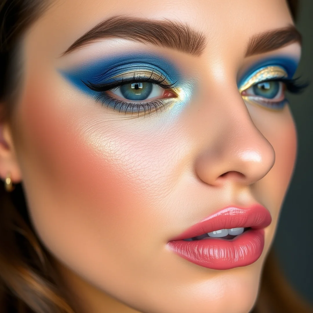 Cool Blue Shimmer - 20 Shimmery Eye Makeup Looks for Summer Nights