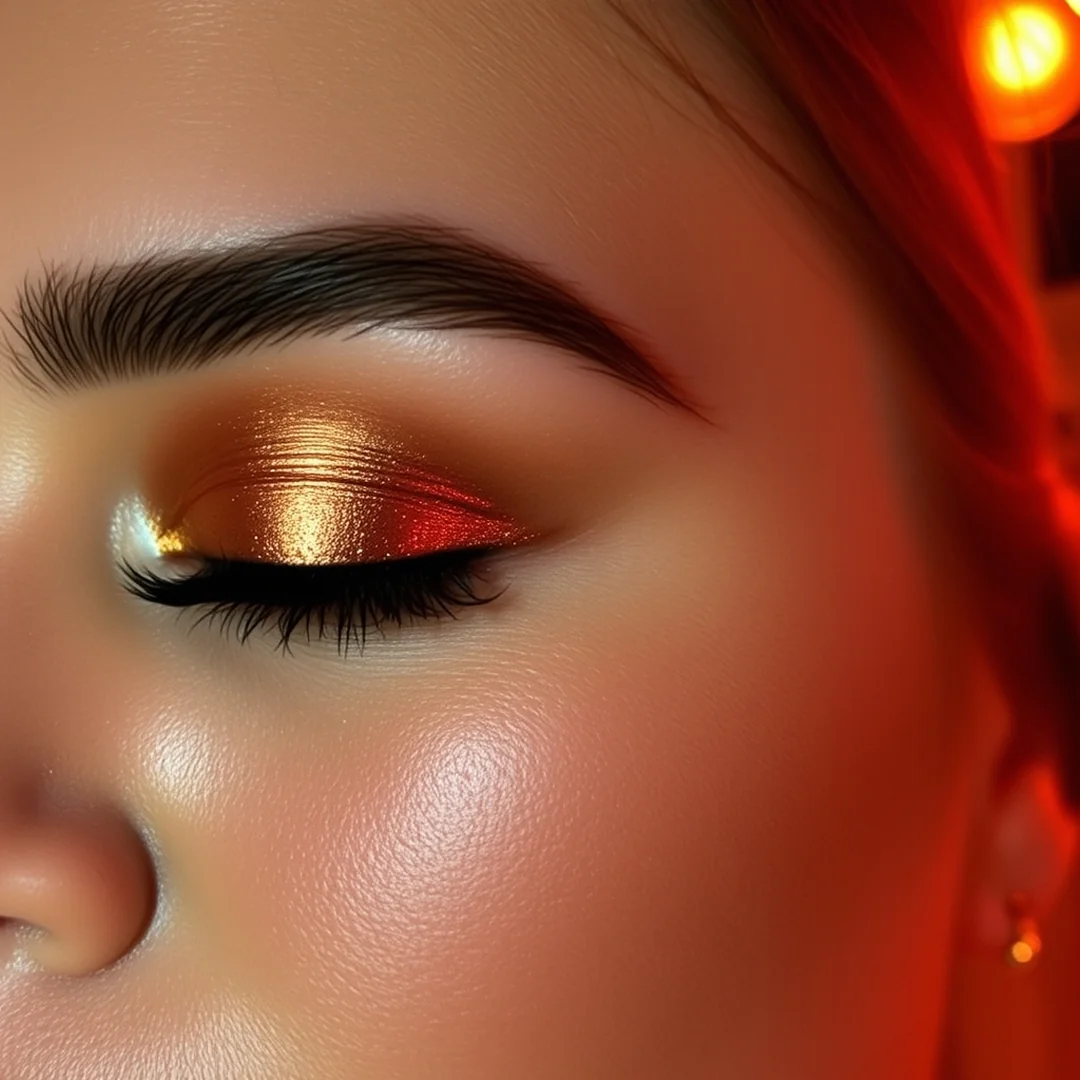 Copper Sunset Glow - 20 Shimmery Eye Makeup Looks for Summer Nights