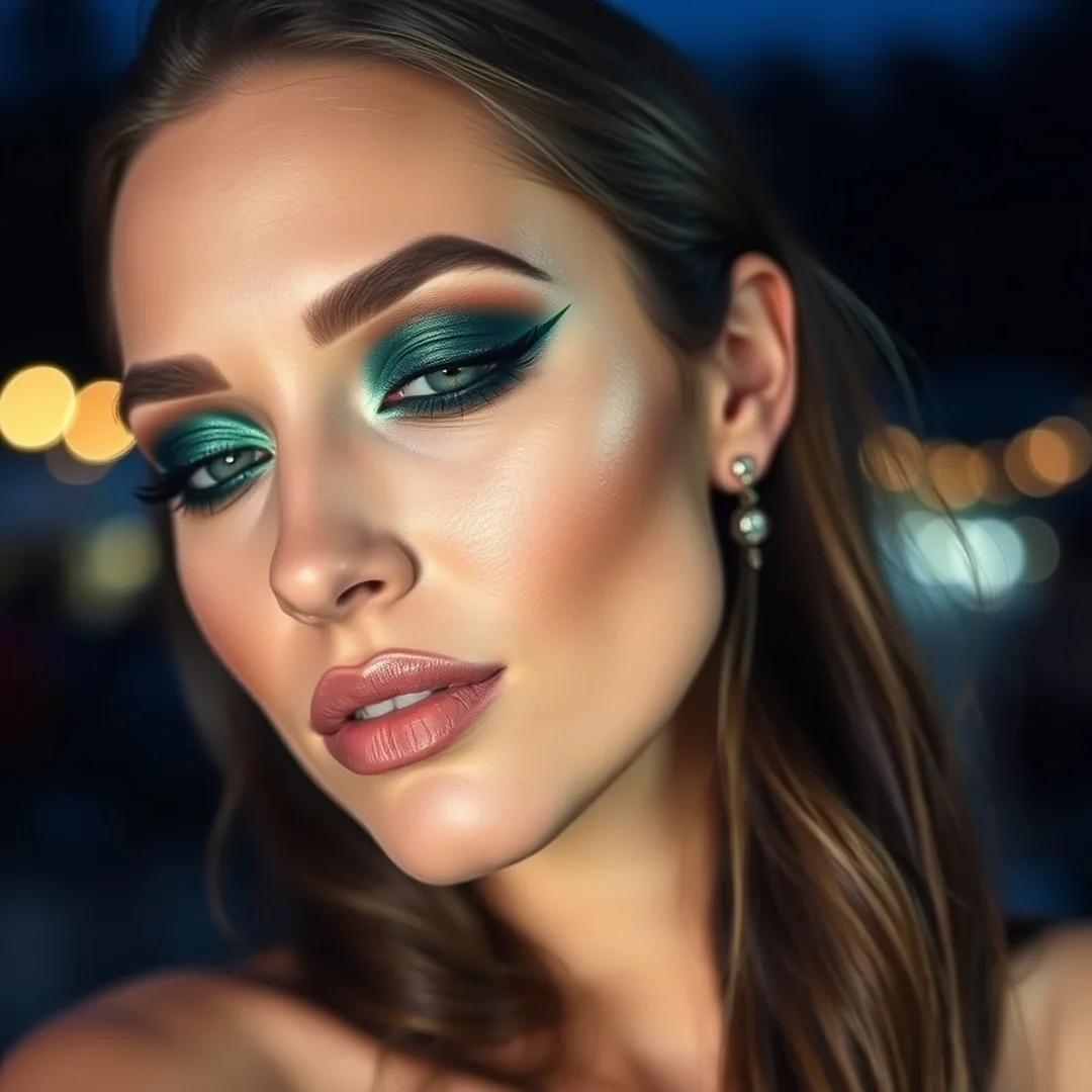 Emerald Shimmer Smoke - 20 Shimmery Eye Makeup Looks for Summer Nights