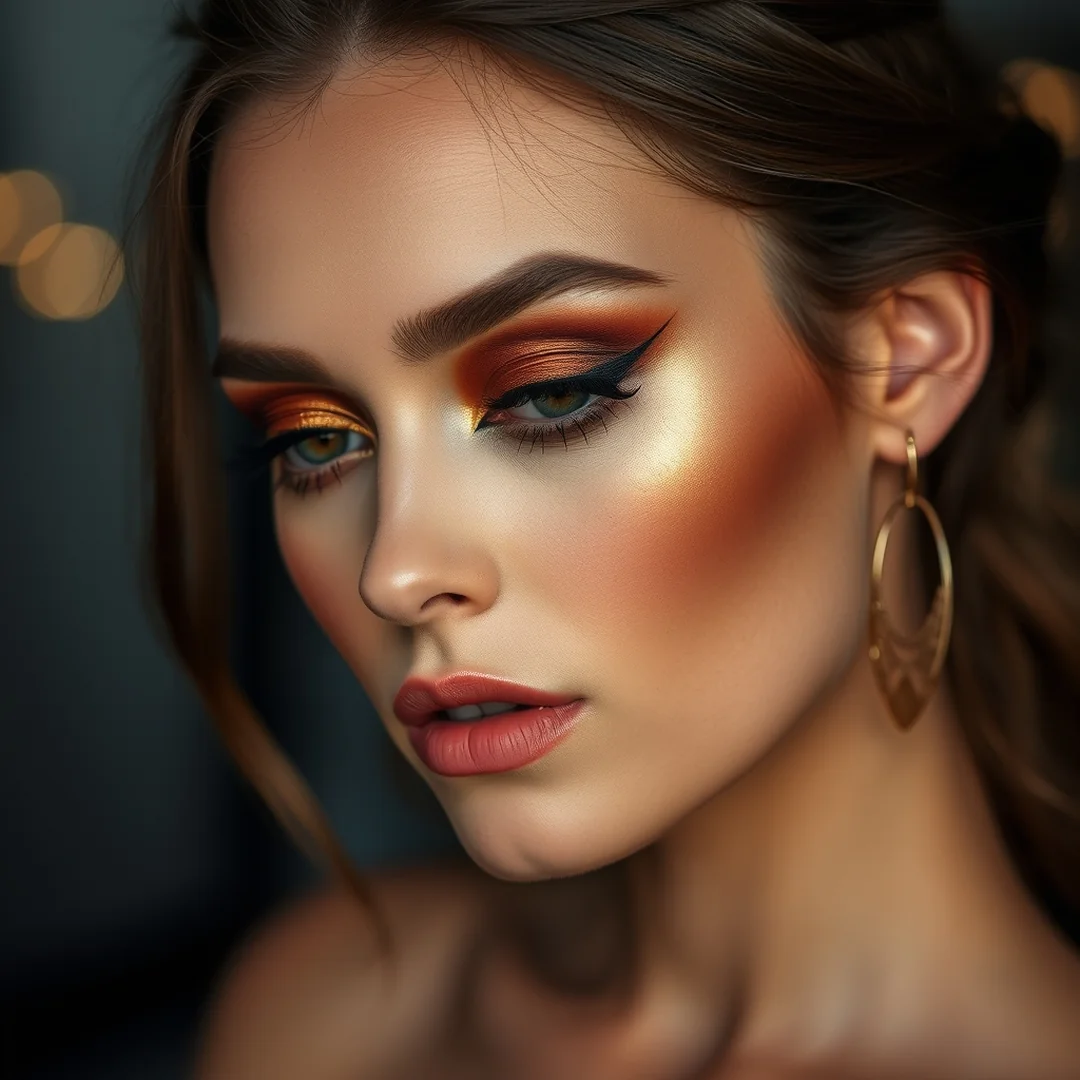 Gilded Brown Smokey - 20 Shimmery Eye Makeup Looks for Summer Nights