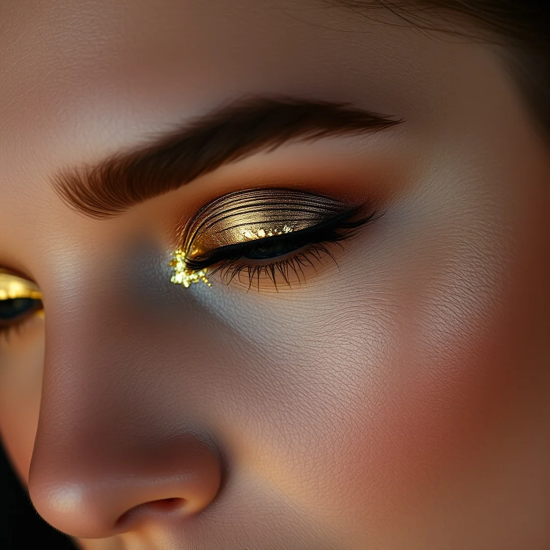 Gold Leaf Detail - 20 Shimmery Eye Makeup Looks for Summer Nights
