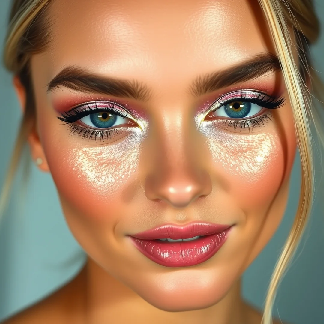 Iridescent Pink Shimmer - 20 Shimmery Eye Makeup Looks for Summer Nights