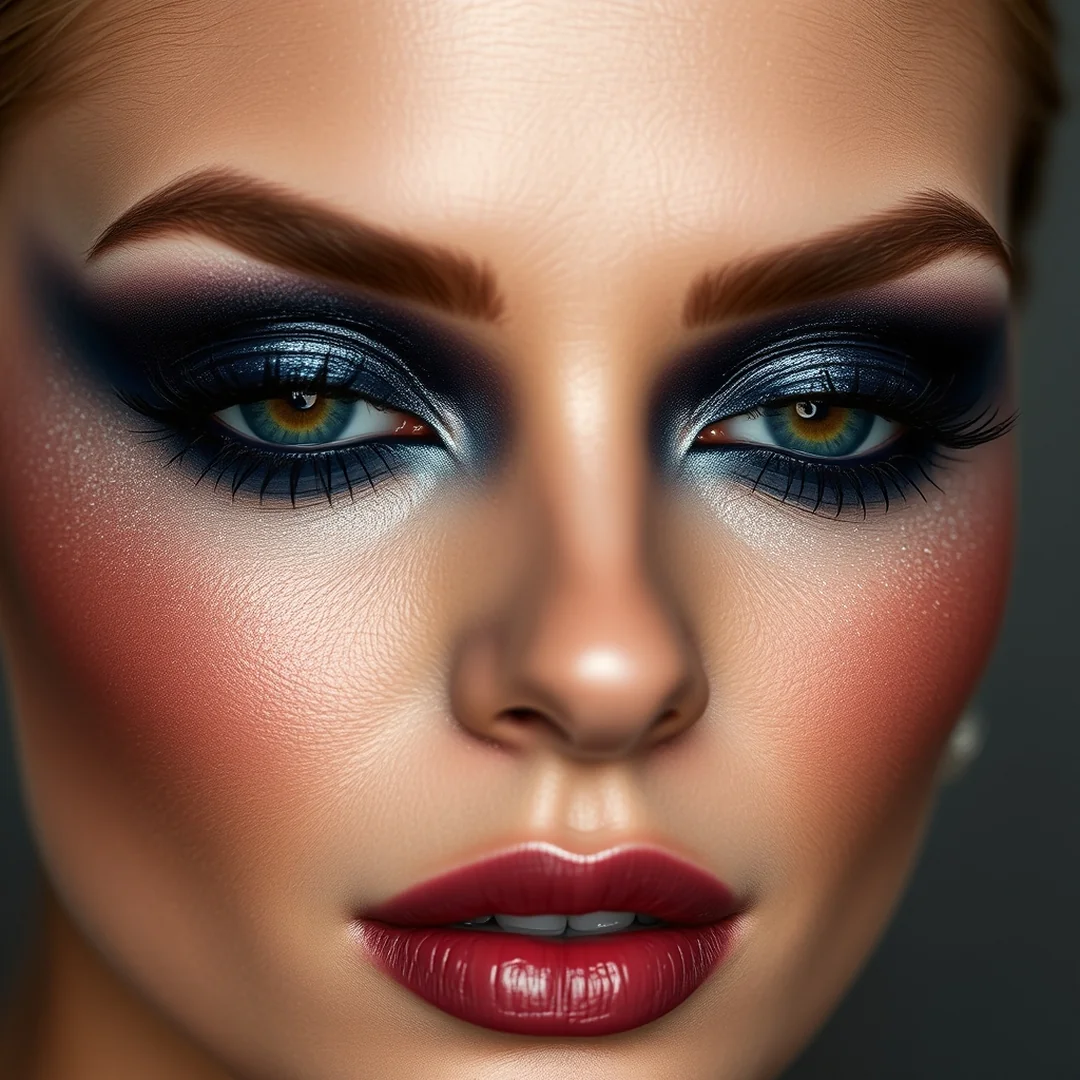 Smokey Midnight Blue Shimmer - 20 Shimmery Eye Makeup Looks for Summer Nights