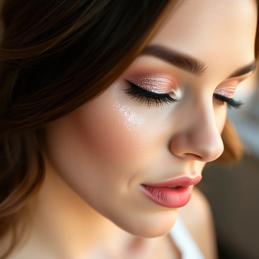 Soft Pink Sparkle - 20 Shimmery Eye Makeup Looks for Summer Nights