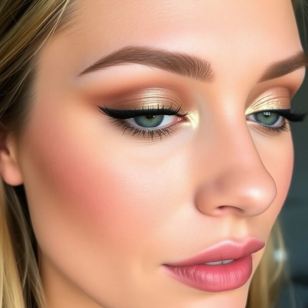 Warm Taupe Glam - 20 Shimmery Eye Makeup Looks for Summer Nights