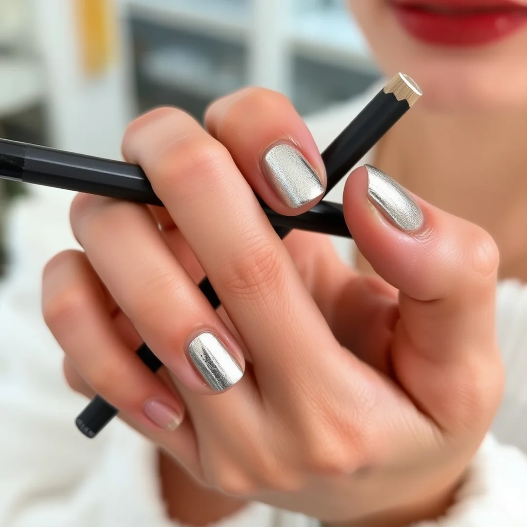 Chrome Powder Accents - 21 First Day of School Nails 2026 to Start Fresh