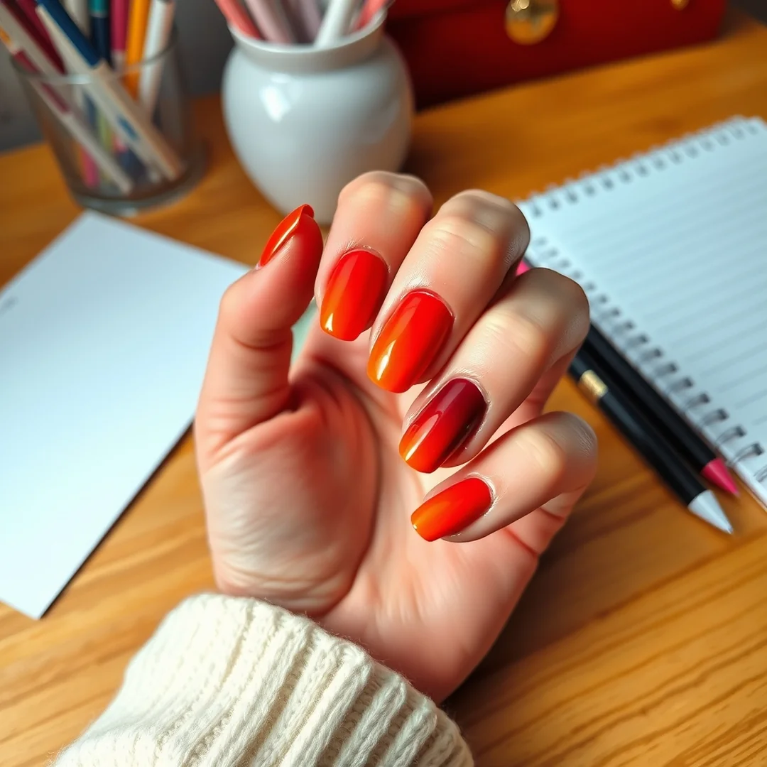 Sunset Ombre Nails - 21 First Day of School Nails 2026 to Start Fresh