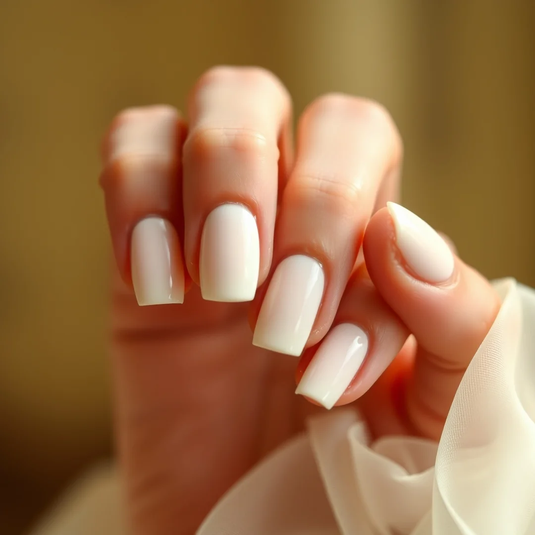 Classic Cream Polish - 21 Short Wedding Nails 2026 That Look Chic and Elegant