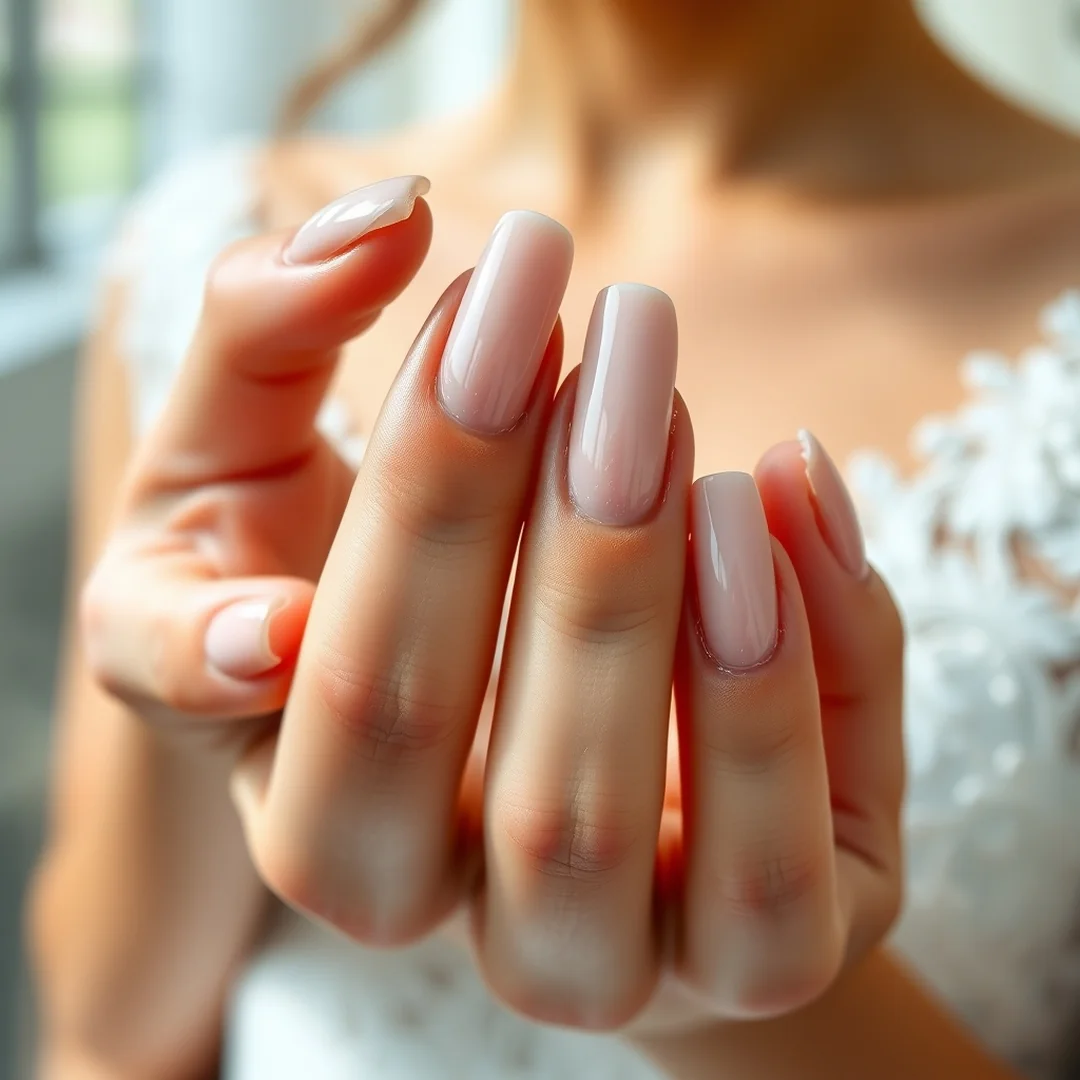 High-Gloss Bridal Nails - 22 Simple Bridal Nails 2026 for an Elegant Look