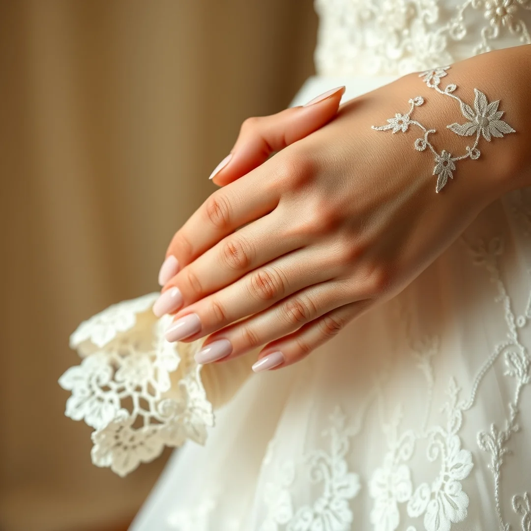 Ivory Tinted Polish - 22 Simple Bridal Nails 2026 for an Elegant Look