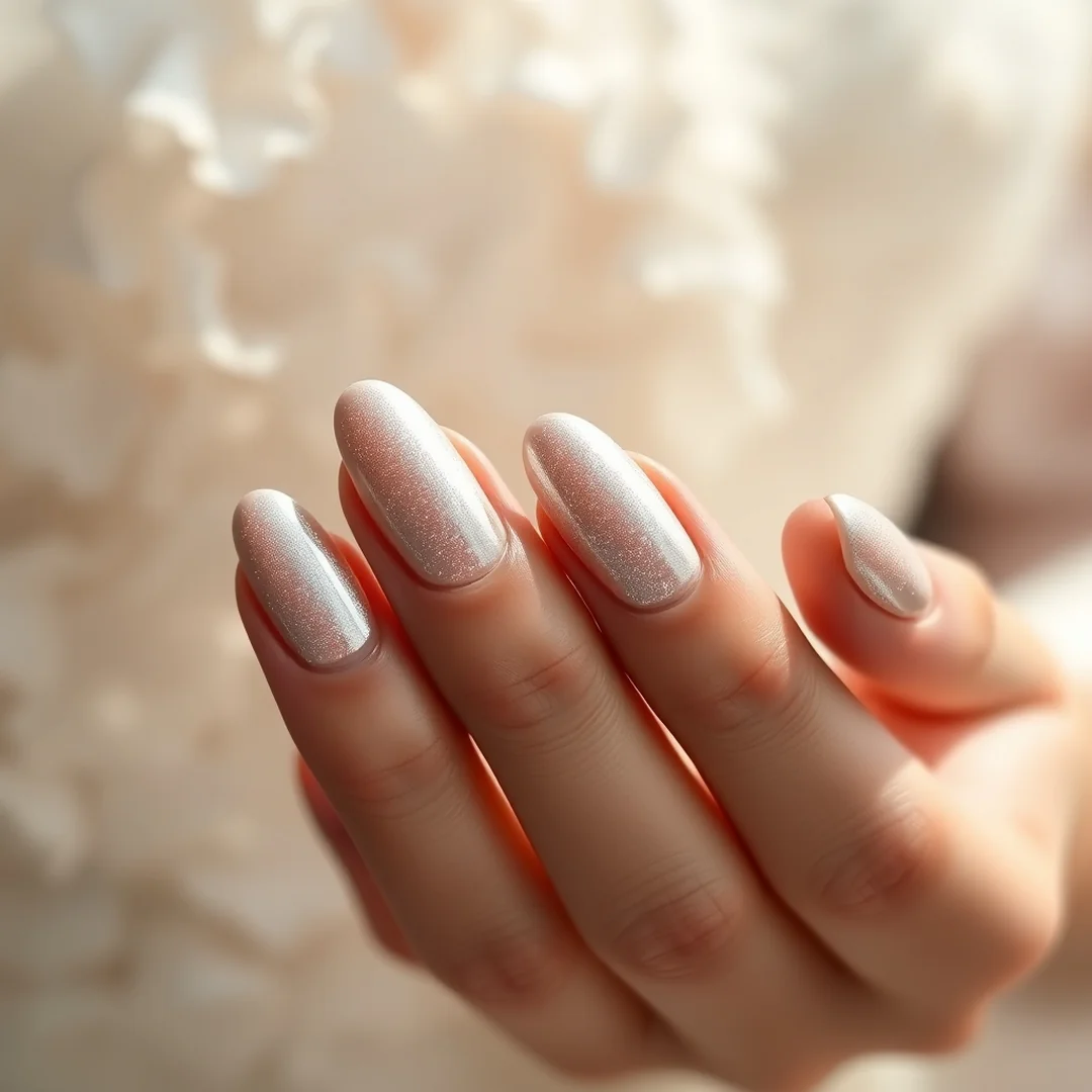 Pearl Chrome Glaze - 22 Simple Bridal Nails 2026 for an Elegant Look