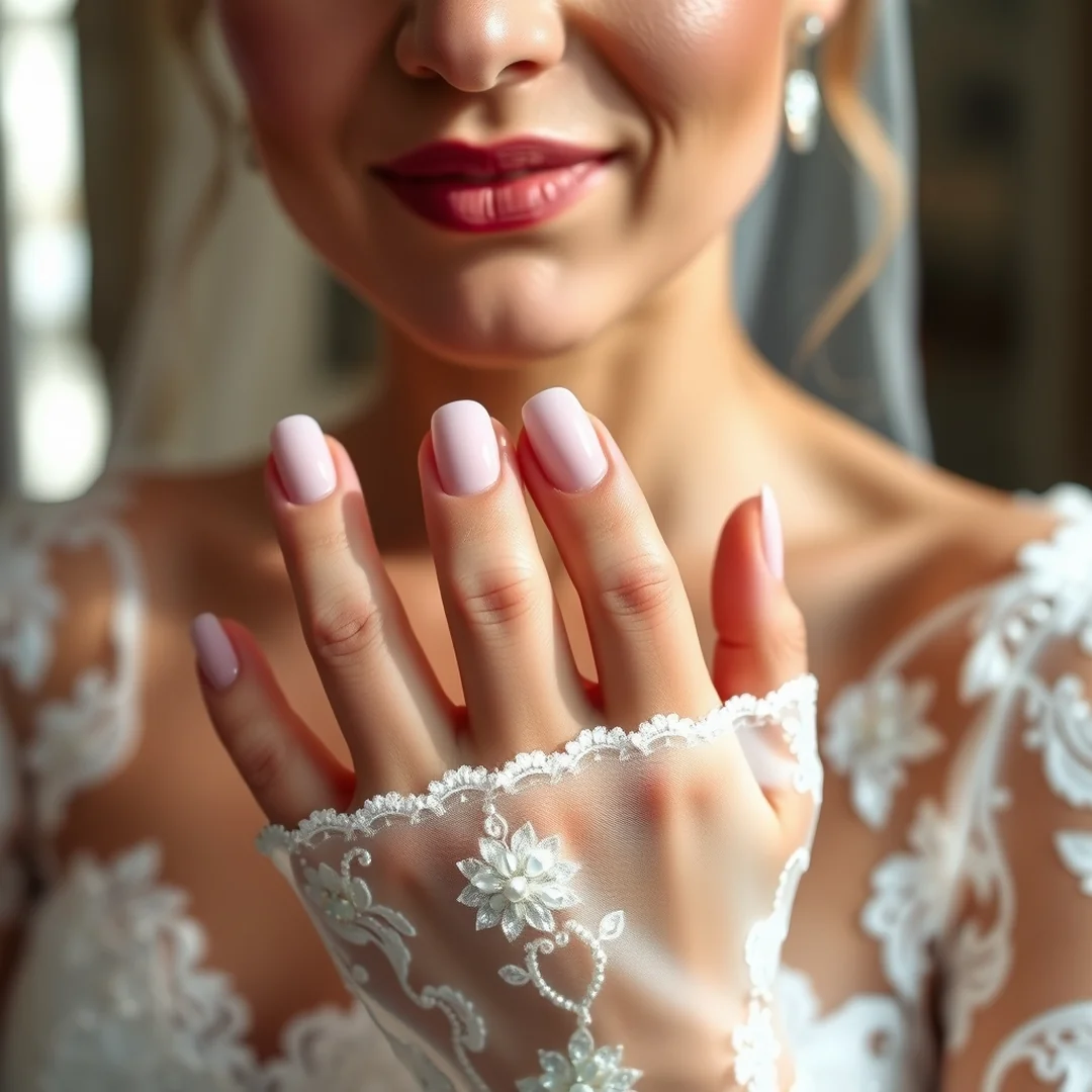 Squoval Bridal Manicure - 22 Simple Bridal Nails 2026 for an Elegant Look