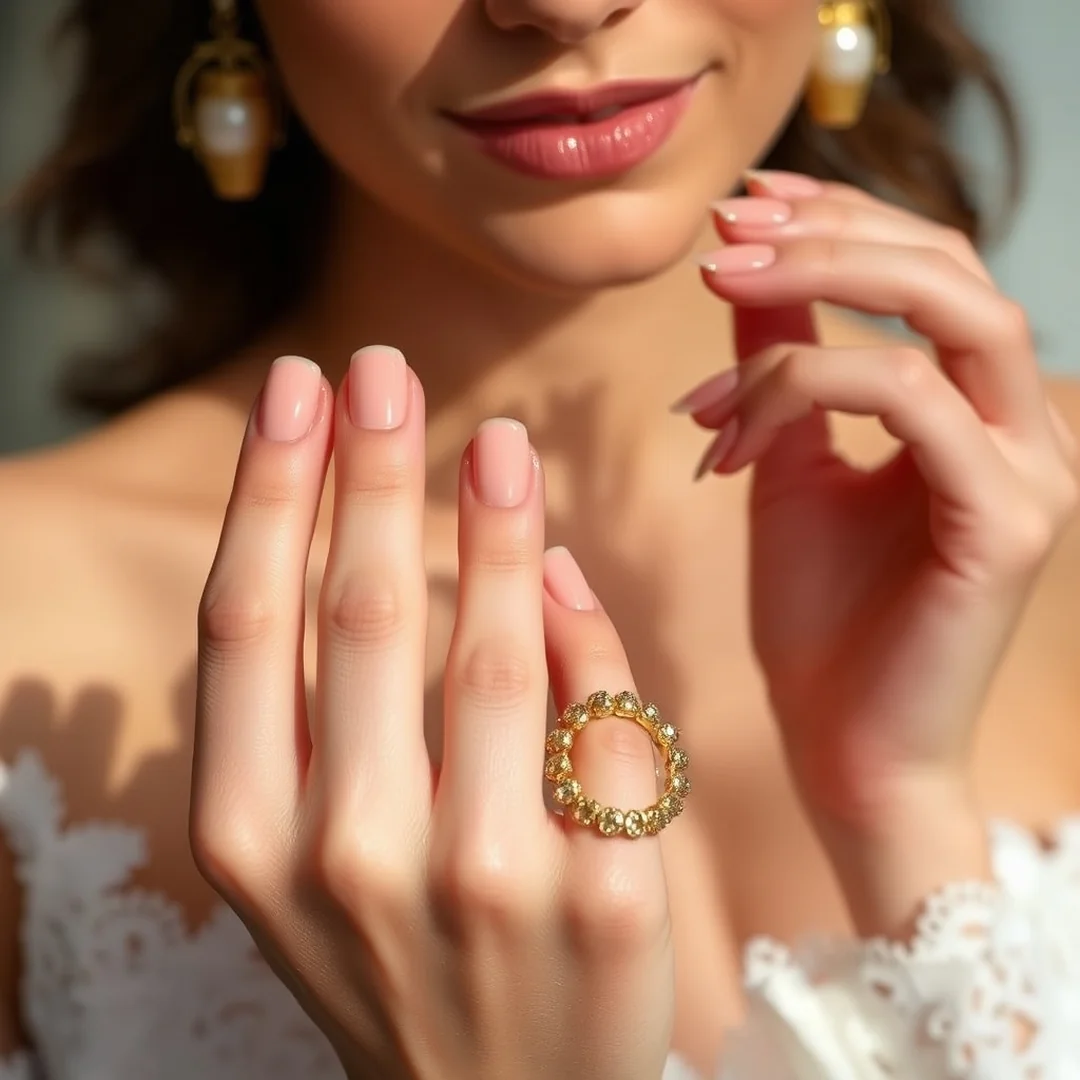 Soft Peach Tones - 25 Almond Wedding Nails 2026 for a Classy Bridal Look