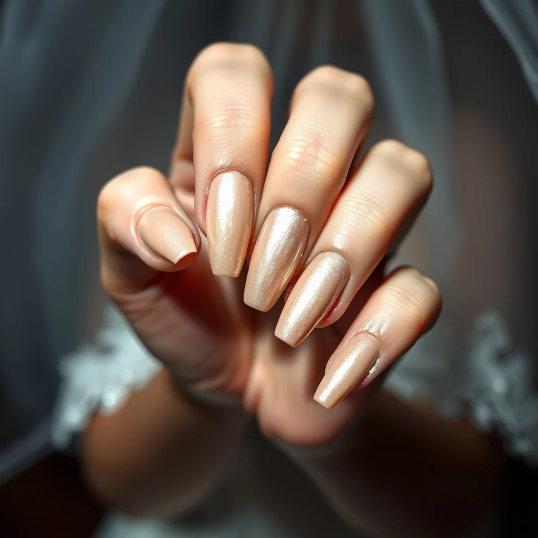 Velvet Texture Effect - 25 Almond Wedding Nails 2026 for a Classy Bridal Look