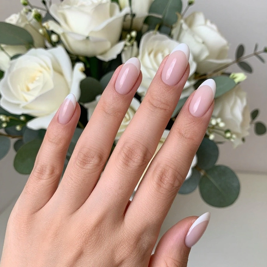Almond Shaped Bridal Nails