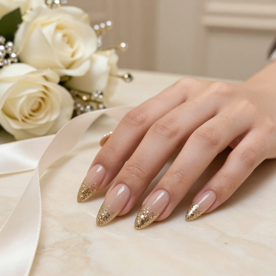 Champagne Glitter Tips