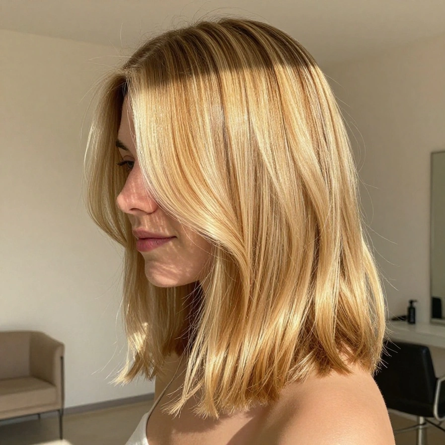 Golden Blonde Lob
