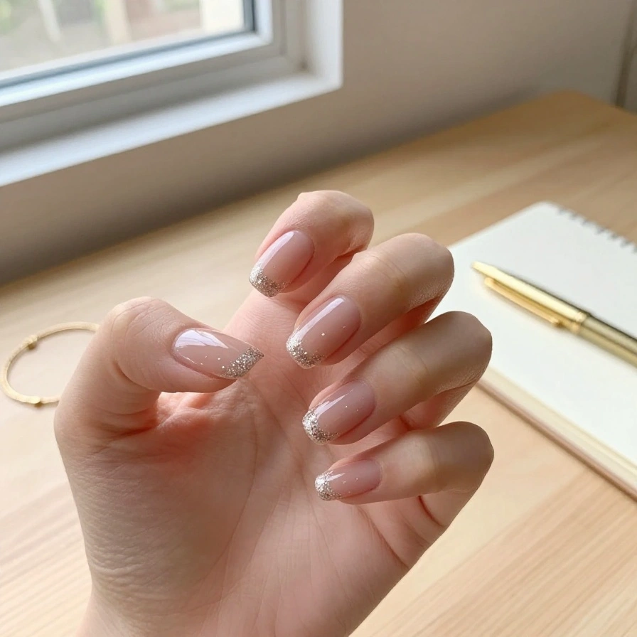 Subtle Glitter Tips