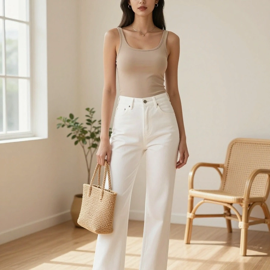 White Denim Combo