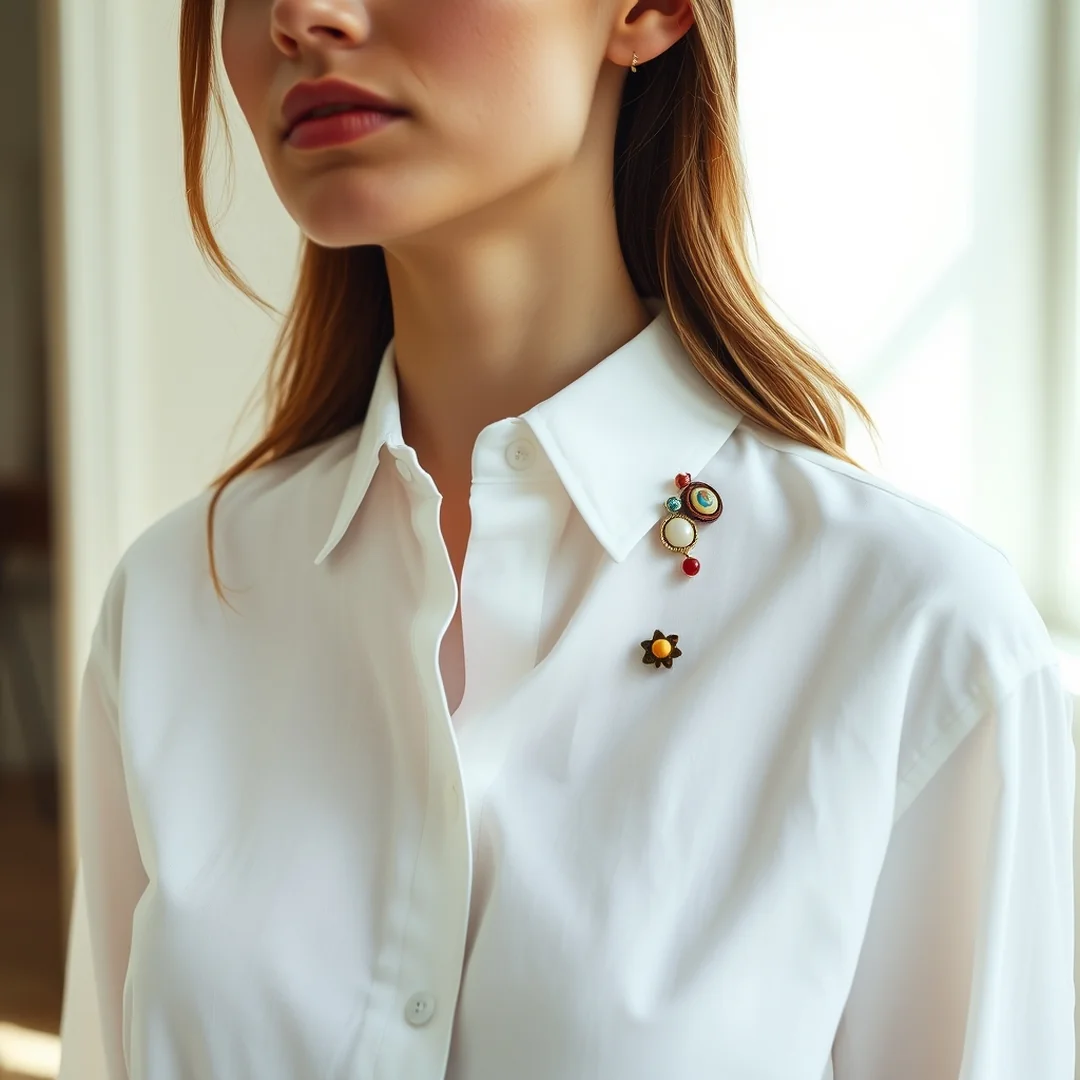 Cotton Blouse Styling - 14 Summer Brooch Outfits for Unique Statement Styling