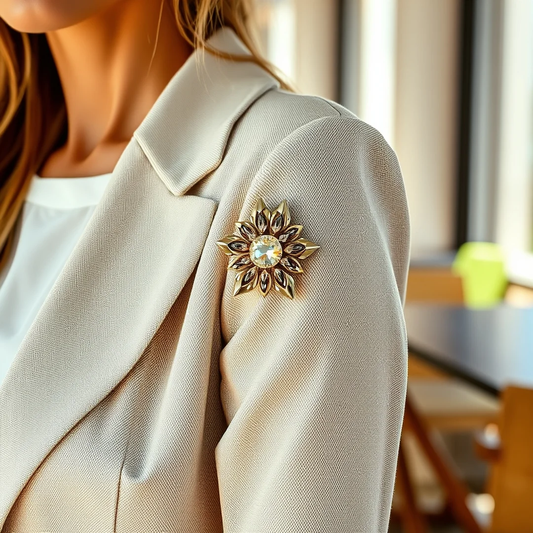 Summer Blazer Details - 14 Summer Brooch Outfits for Unique Statement Styling